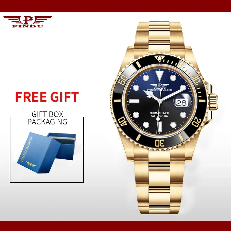 Reloj Hombre PINDU Water Ghost Reloj de pulsera mecánico para Hombre 40MM Reloj automático de cerámica de lujo para Hombre Relojes Masculino: Marfíl
