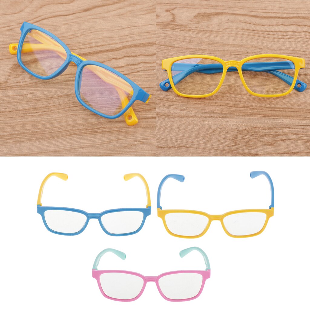 Anti-Blue Light Soft Silicone Eyeglasses for Children 3 Pieces