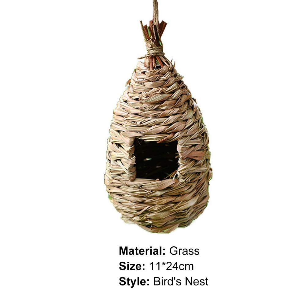 Birds Nest Bird Cage Natural Grass Egg Cage Bird House Outdoor Decorative Weaved Hanging Parrot Nest Houses Pet Bedroom
