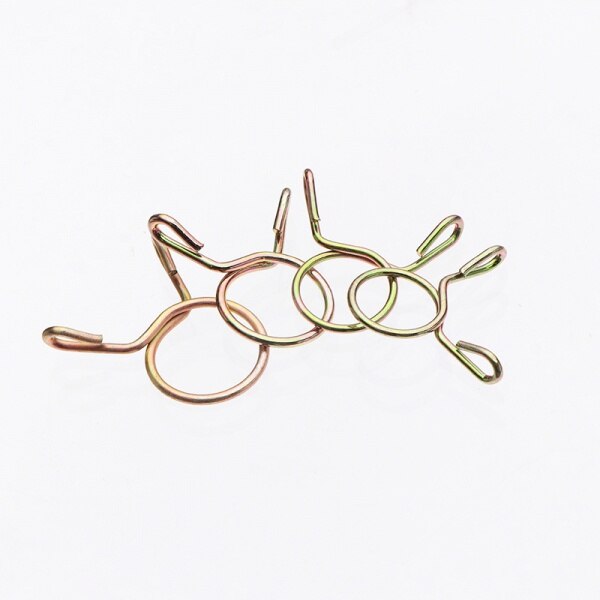 100PCS 5-14mm Galvanized Steel Wire Spring Clip Water Hose Pipe Tube Clamp Fastener