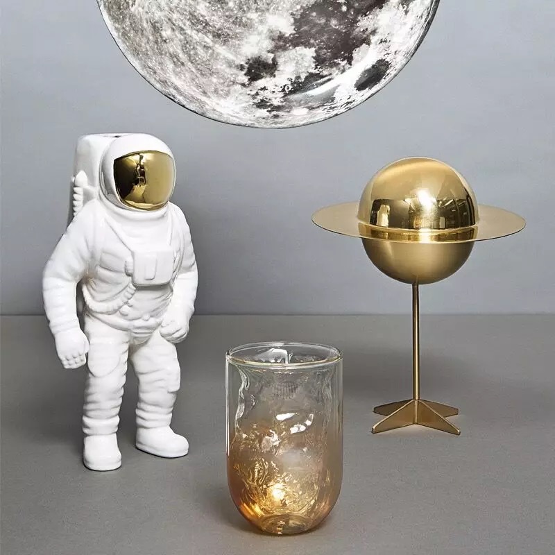 florero de cerámica escultura astronauta robot cohete hombre espacial estatua cosmonógrafo decoración del hogar para decoración de mesa artesanal