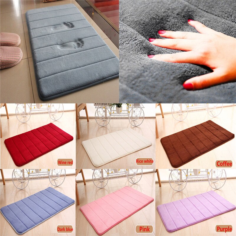 40X60 Cm Thuis Badmat Coral Fleece Badkamer Tapijt Antislip Foam Tapijt Vloer Absorptie Wasbare Thuis keuken Deurmat