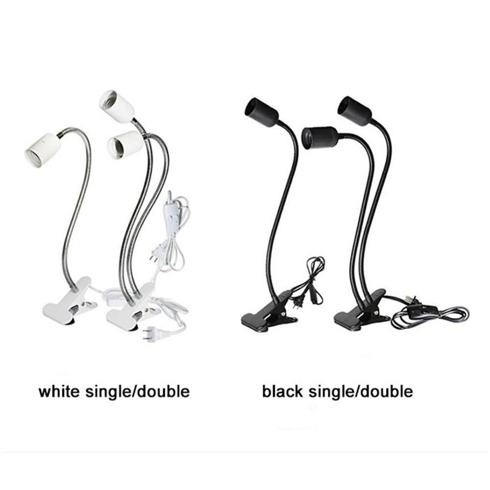 Zwart wit Plug-in Clip-on Light, Schroeflamp Clip-on Bureaulamp voor Bureau, Bedhoofdeinde met aan/uit-schakelaar, Klemlamp voor lezen