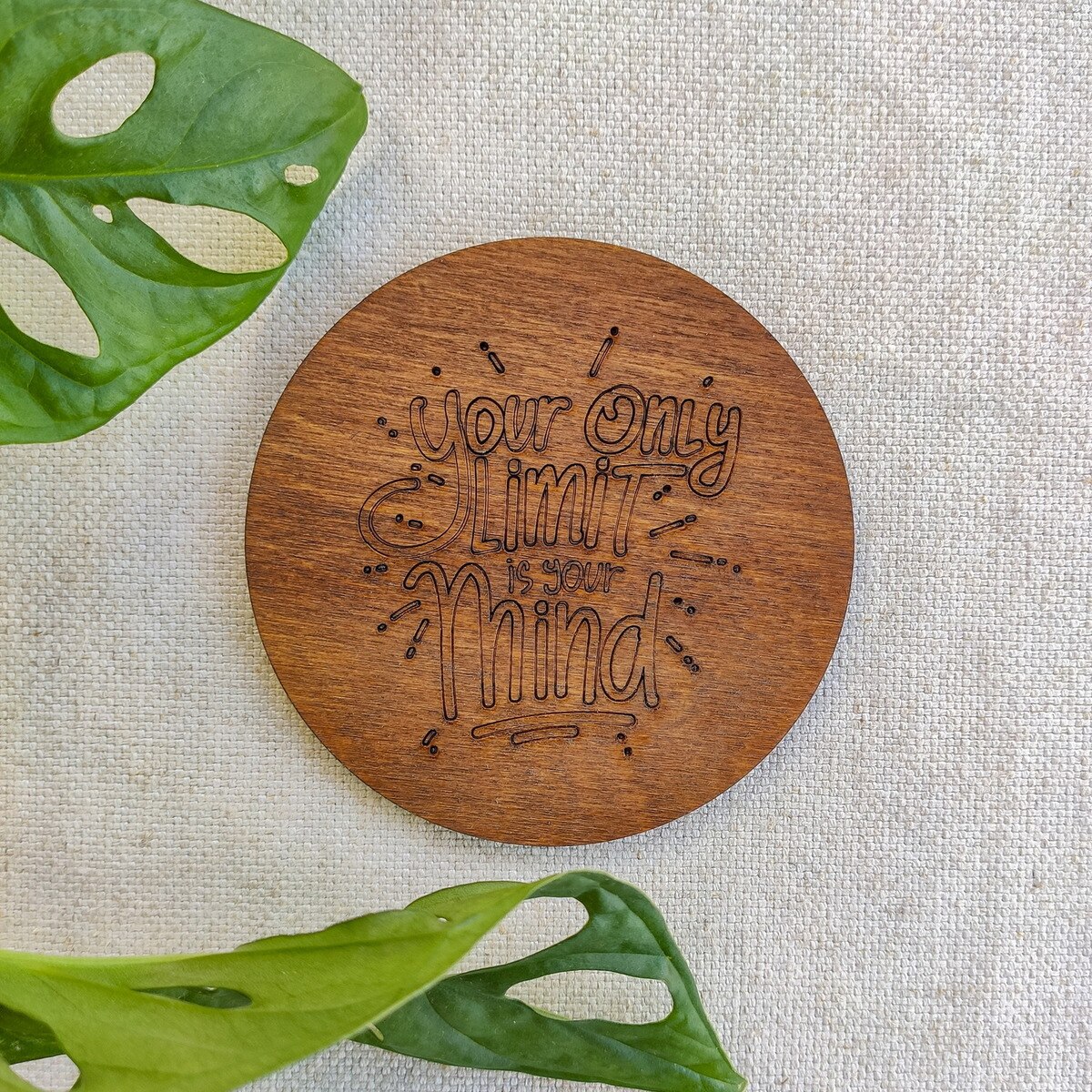MD Mottolu Natural Wood Cup Mat - Round Coaster - Table Protection