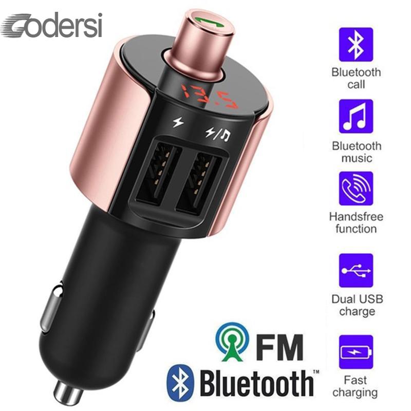 Draadloze Bluetooth Fm-zender Handsfree Carkit Modulator Autoradio Adapter Auto MP3 Speler 3.4A Dual USB Car Charger