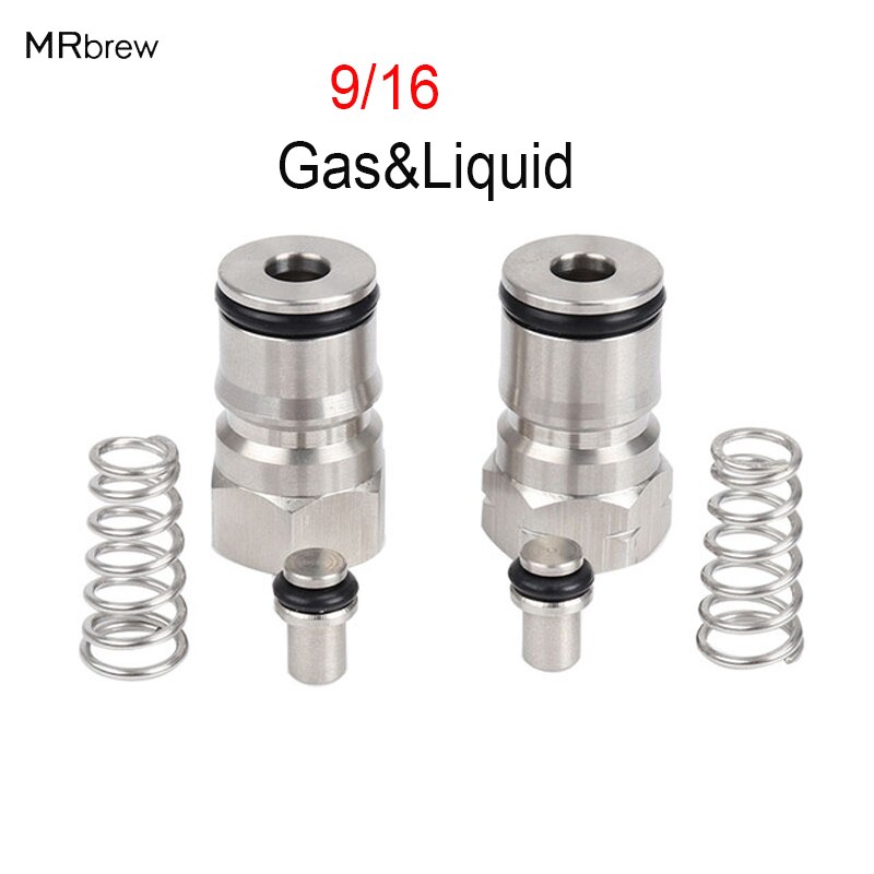 Poste de bloqueo de bola de barril tipo Cornelius, 19/32 "-18 & 9/16"-18 & Poppet hilo femenino, herramientas de acero inoxidable para Gas y líquido, accesorios de cerveza artesanal: 9SET