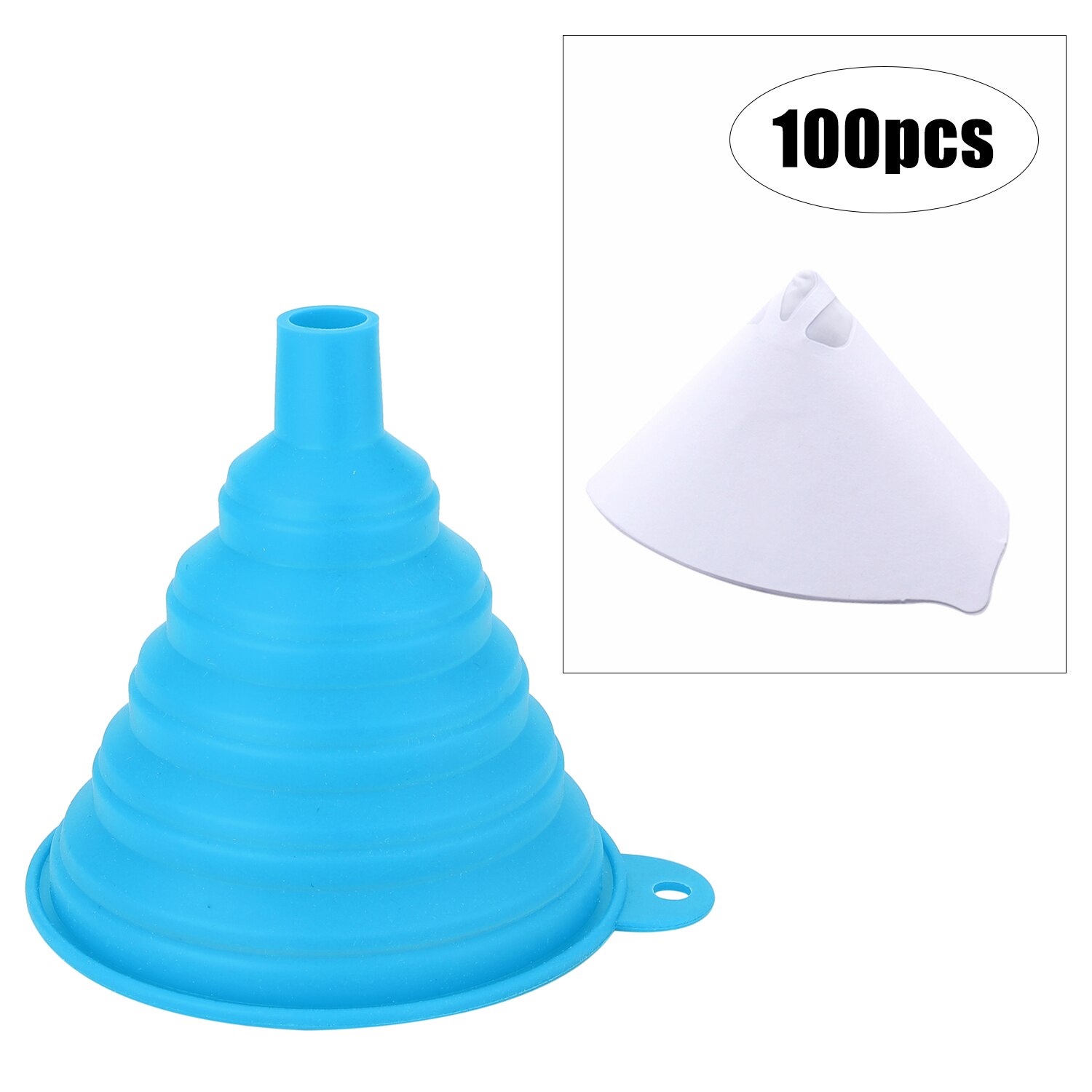 Paint Coating Filter Paper Screen Net Filter Cone Strainer with Mini Silicone Gel Foldable Funnel Hopper Kitchen cooking tools: Type 2