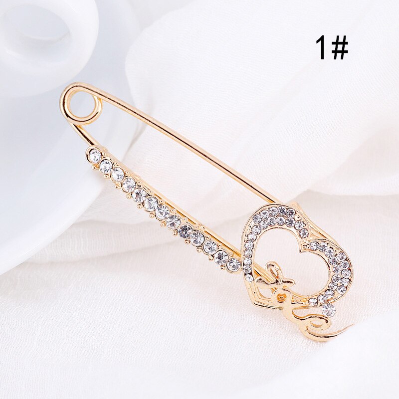 LNRRABC Elegante Kroon Crystal Flower Sjaal Gesp Broche Pin Revers Pin Kraag Vrouwen Meisje Pins Badges Voor Kleding Ornament: 6