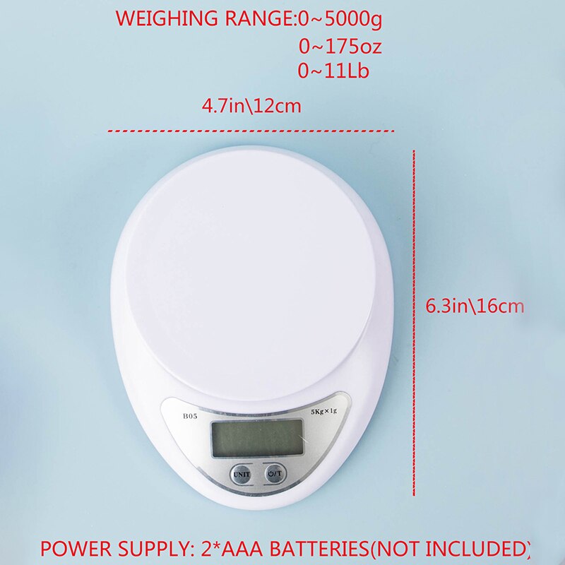 1g/5kg Food Scale Digital Kitchen Grams and Ounces for Weight Loss Baking Weight Loss Baking Cooking Diet Food Scale Useful PRE