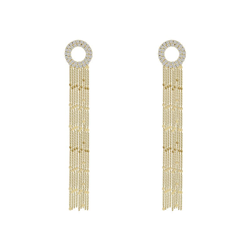 Novedad de , pendientes largos de borla cuadrados con Círculo de cristal Vintage completo para mujer, Joyería Moderna con temperamento geométrico