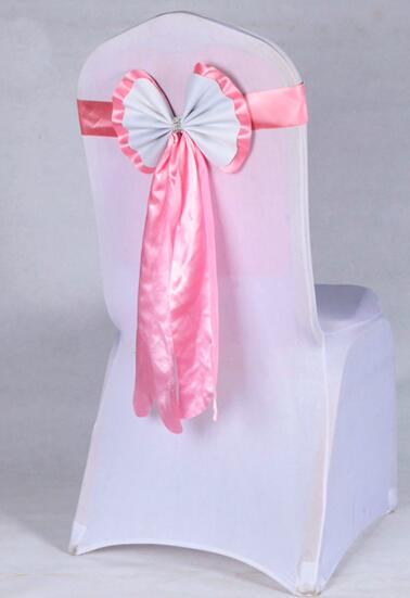 Satijn Stoel Sjerpen Stoel Sash Bow van Bruiloft Satijn Lint Doek stoel Sash Strik van Wedding Banquet Party Hotel Kerkbank Stoel Bogen: PINK