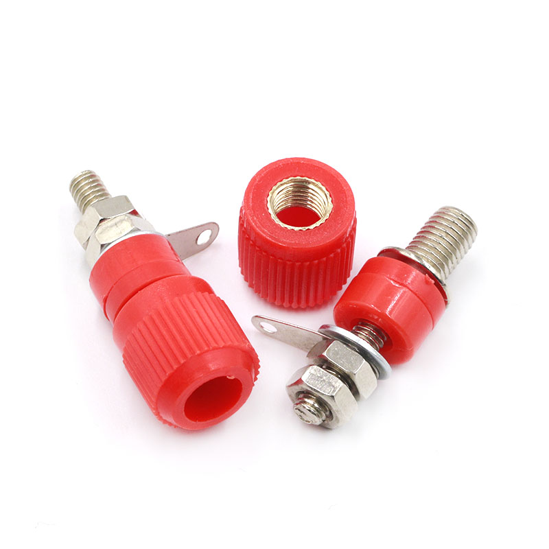 10 Stks/partij Terminal Blokken JS-910B 4Mm Versterker Terminal Connector Bericht Banana Plug Jack Mount Zwart 5 Rode 5: Red-M