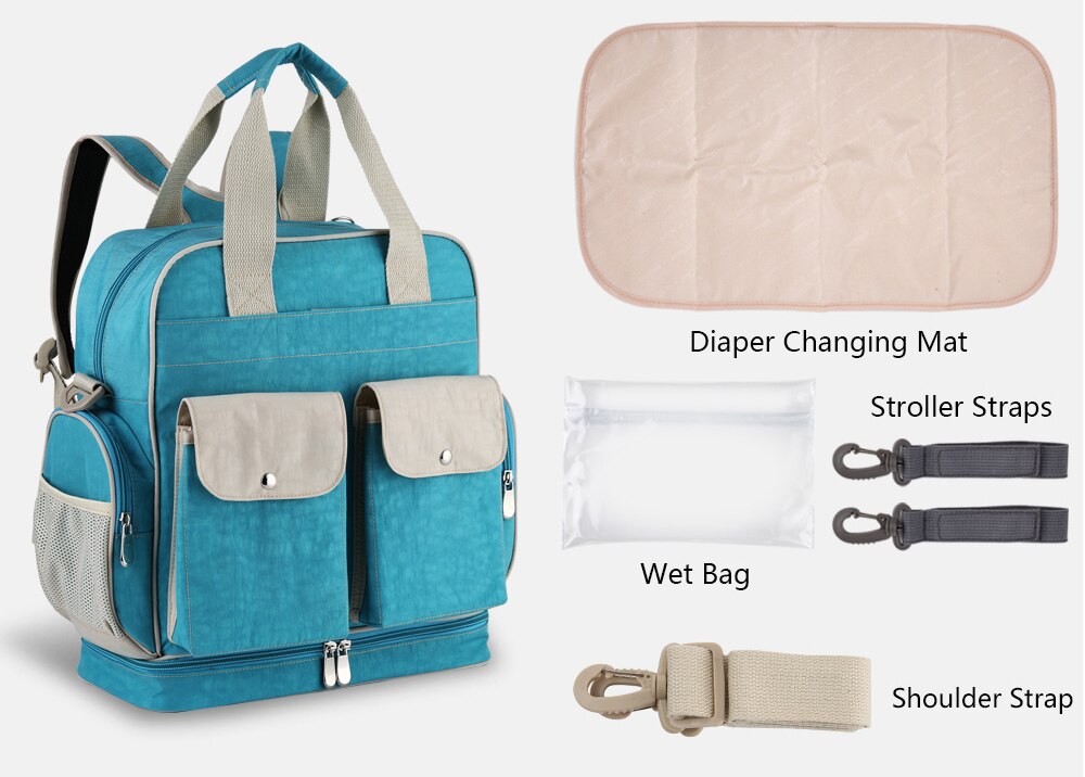 Insular Baby Luierzakken Nylon Baby Luier Tas Grote Capaciteit Mummie Wandelwagen Zakje Rugzak Multi-Functionele Baby Verpleging Tassen