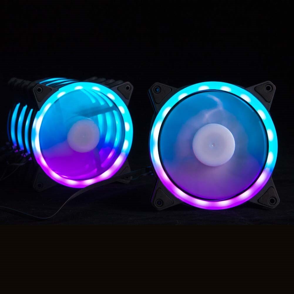 Remote Control RGB LED Light Color Changing Heatsink Cooling Fan for Computer
