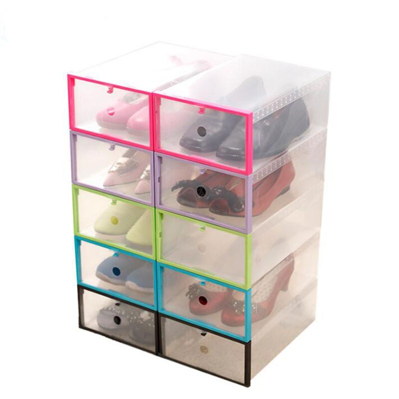 Plast skoställ organisatör genomskinliga skokartonger hängare multifunktionell diy clamshell förvaringslåda hem organisation fodral