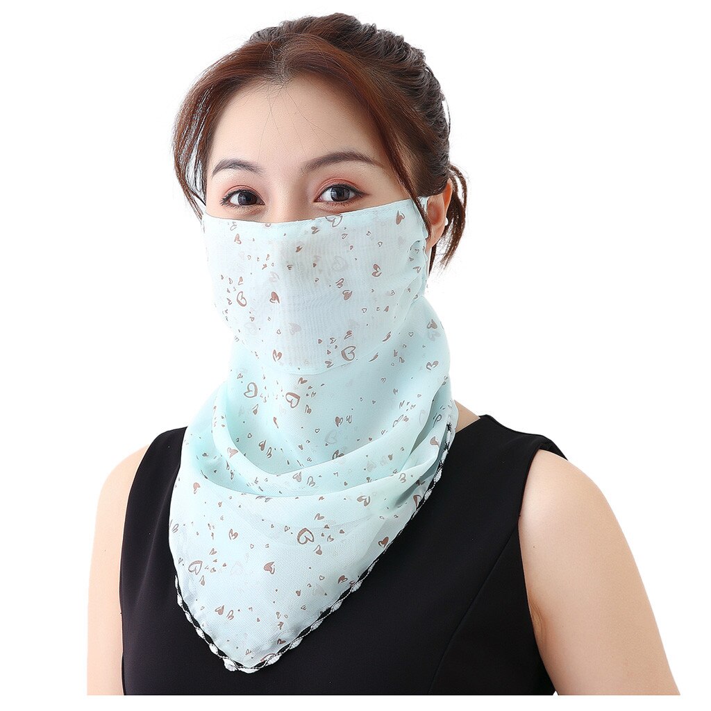 Women Sun Protection Print Scarf Dustproof Neck Scarf Masks masque: E