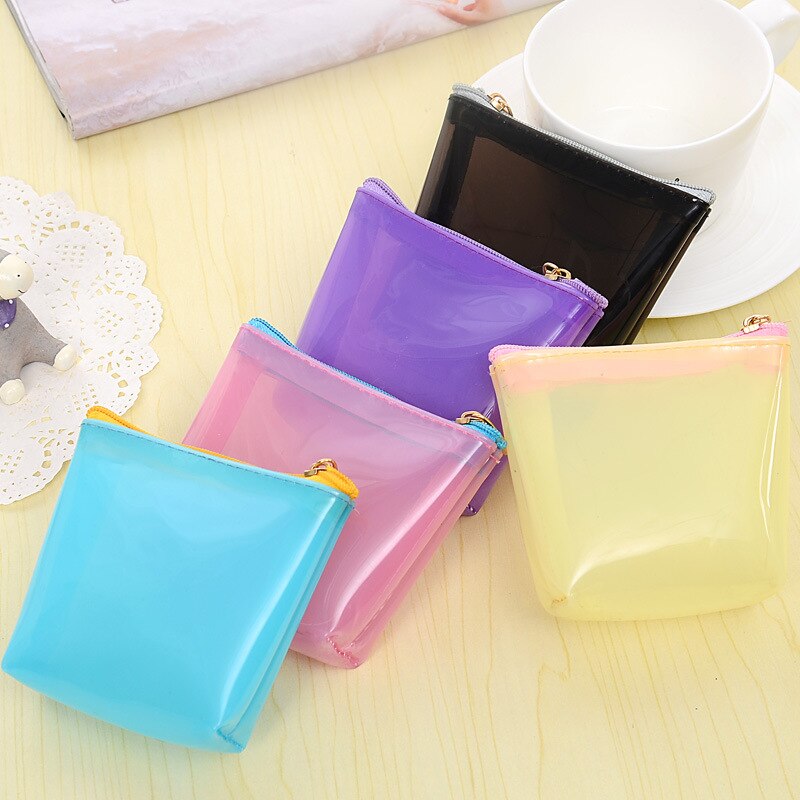 Cute Pocket Coin Bag Candy Color Coin Purse Jelly Wallet Pouch Holder Women's Hand Change Purse Waterproof Pouch BAG Transparent