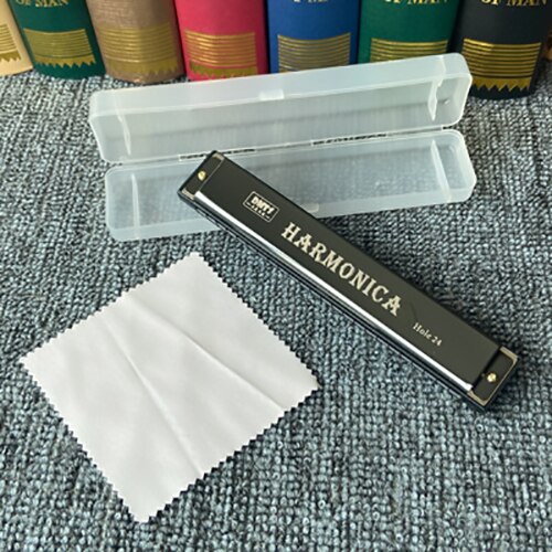 24- skrog munnspill c nøkkel metall harmonika treblåsinstrument til nybegynnere låve voksne 8- fargestøtte: 2