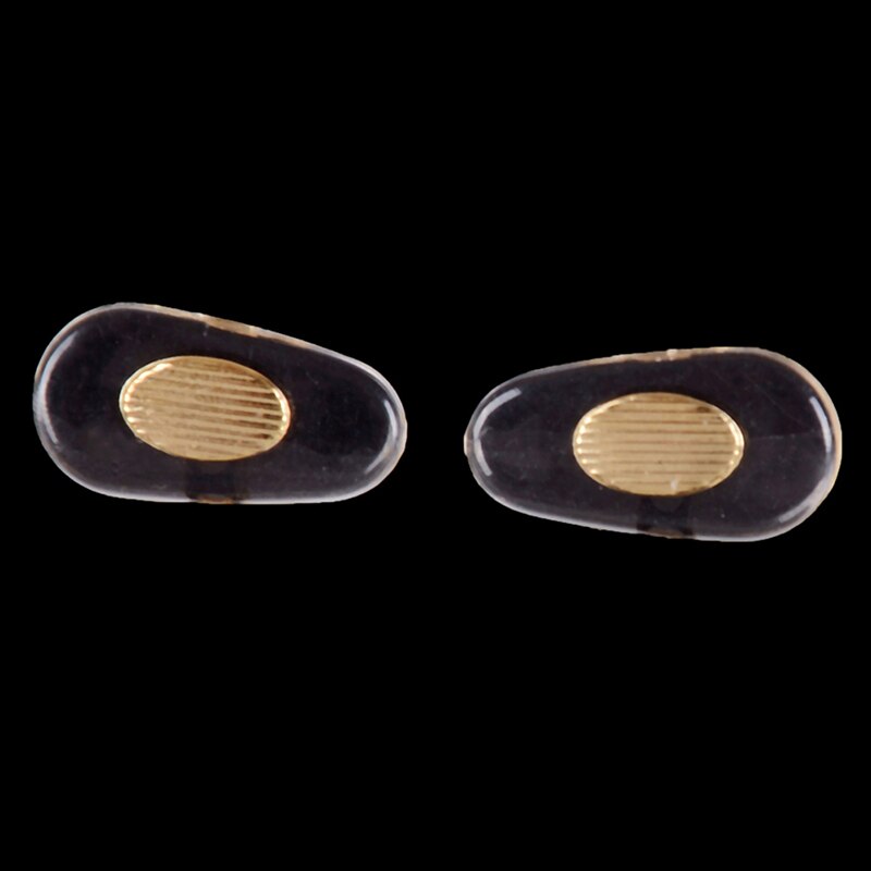 Almohadillas para la nariz de aluminio antideslizantes para gafas, almohadillas cómodas de goma y silicona, color dorado, plateado, PVC, 20 Uds. = 10 pares: Oro