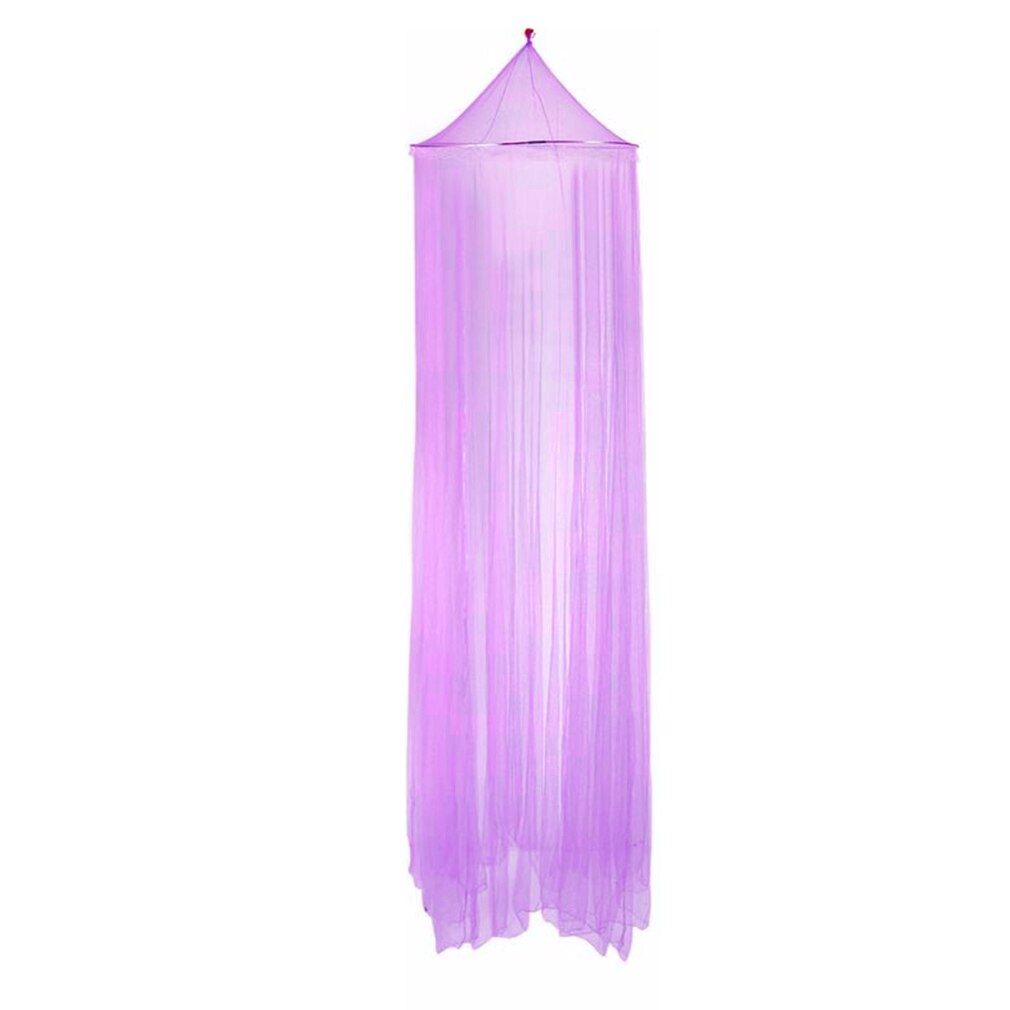 Été rond dentelle insecte lit auvent filet rideau Polyester maille tissu usage domestique accroché dôme Anti moustiquaire 8 couleur: VIOLET