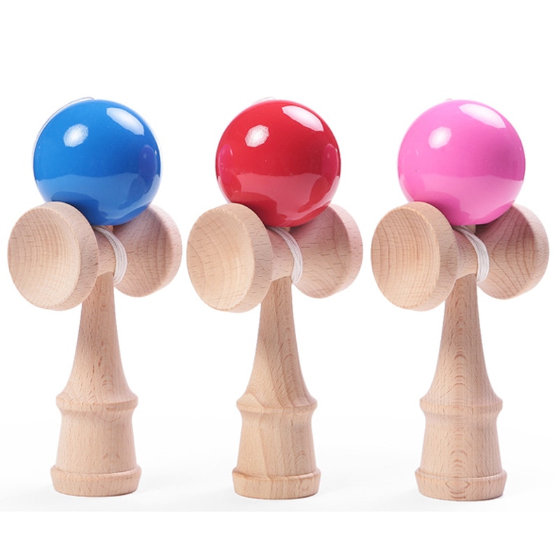 Kids Adult Kendama Wooden Toy 18CM PU Paint Crack Kendama Skillful Juggling Ball Traditional Game Toy Outdoor Sport