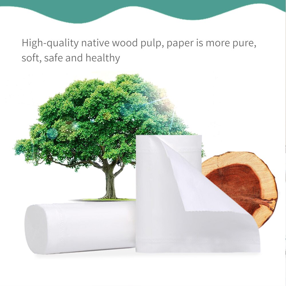 12 Rolls Toilet Paper White Soft Coreless Roll Paper Towel Kitchen Bathroom Bath Tissue For Kids Adults Household