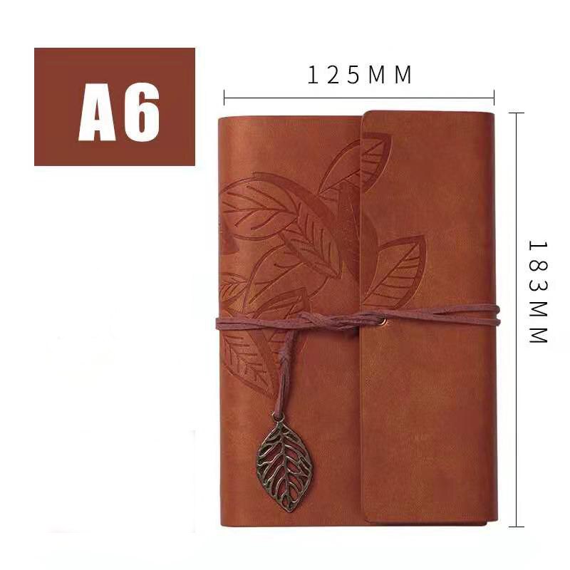 Yiye Zhiqiu – carnet de notes en cuir à feuilles mobiles, carnet de voyage, journal intime , cahier A6, personnalisation: A6 brown