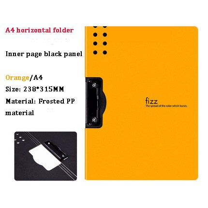 Fizz-carpeta A4 Horizontal, de 6 colores Carpeta de textura mate, almohadilla portátil, bandeja para bolígrafo, bolsillo para archivos de reuniones de oficina: Horizontal Orange