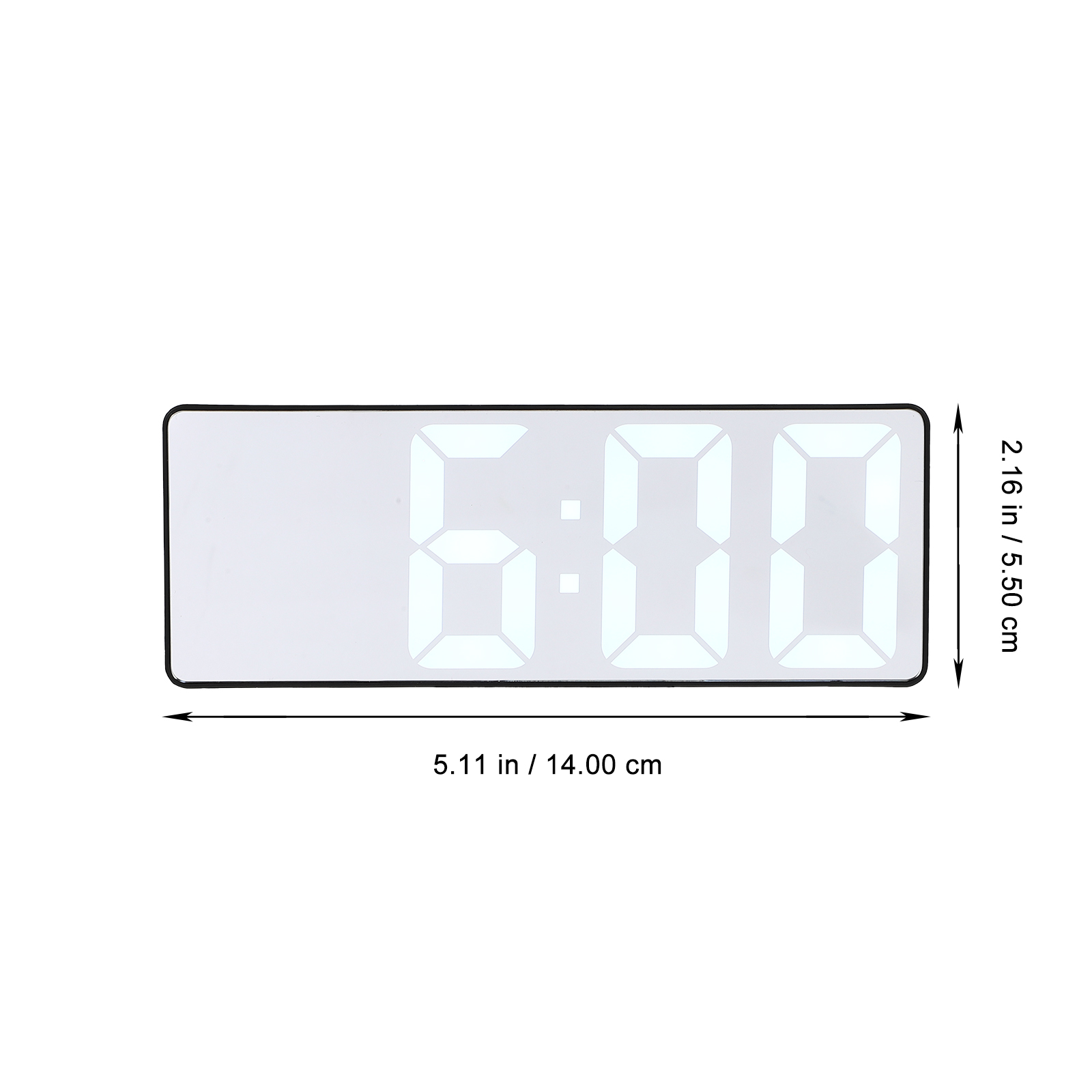 1pc LED Mirrored Surface Digital Alarm Clock Calendar Desk Clock without Battery