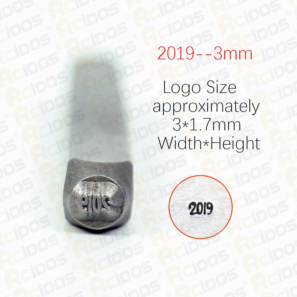 to Year Metal Jewelry stamps,DIY Bracelet/jewelry symbols steel stamp,3/6MM: 2019-3mm