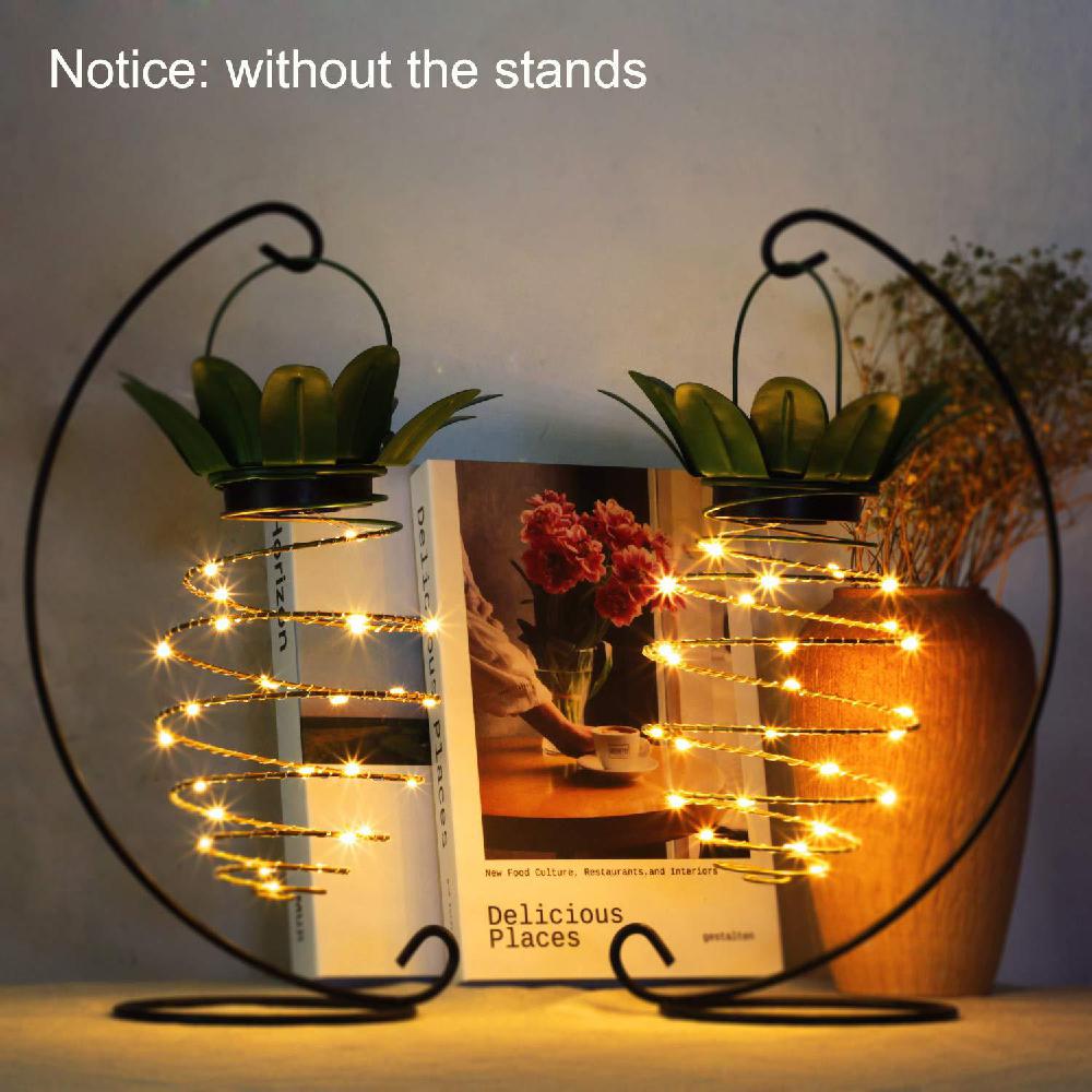Glorystar led kobber lys solenergi lys string ananas lampe lanterne vandtæt udendørs havedekoration