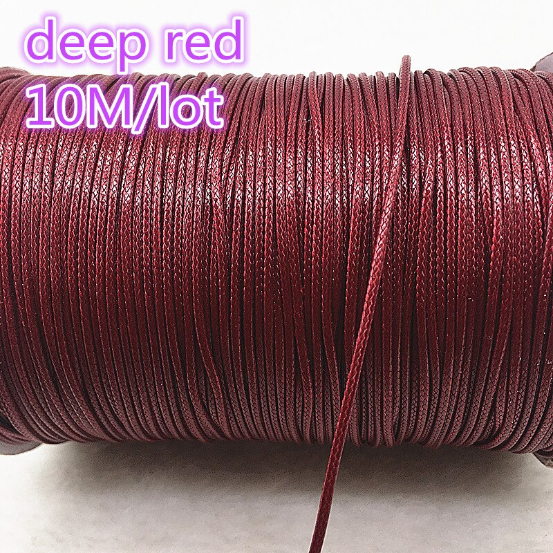 10M Durchmesser 1,0mm Gewachste Baumwolle Schnur Gewachst Gewinde Schnur String Strap Halskette Seil Bead Für Schmuck Machen DIY armband: 14deep red