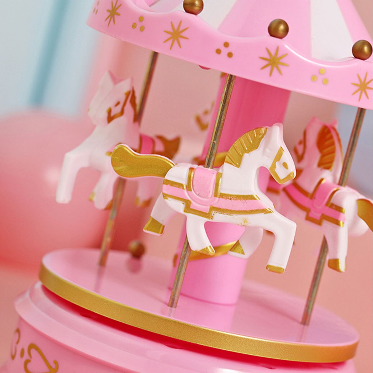 Carrousel Muziekdoos Met Licht Merry-Go-Round Muziek Dozen Geometrische Muziek Babykamer Decoratie Kerst Bruiloft Verjaardag