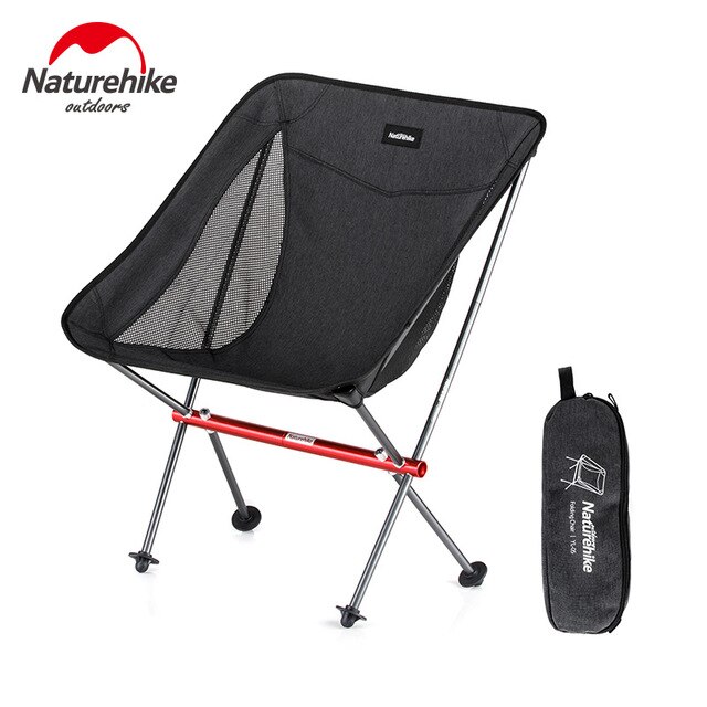 Naturehike Lightweight Compact Portable Foldable Chair Outdoor Hiking Travel Beach Fishing Picnic Camping Chair: Black