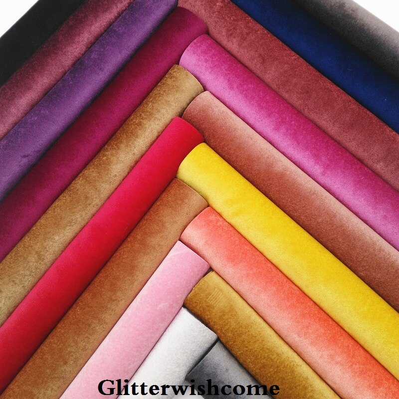 Glitterwishcome 21X29CM A4 Size Vinyl Voor Bows Pu Fluwelen Leer Fabirc Faux Lederen Lakens Voor Bows, GM118A