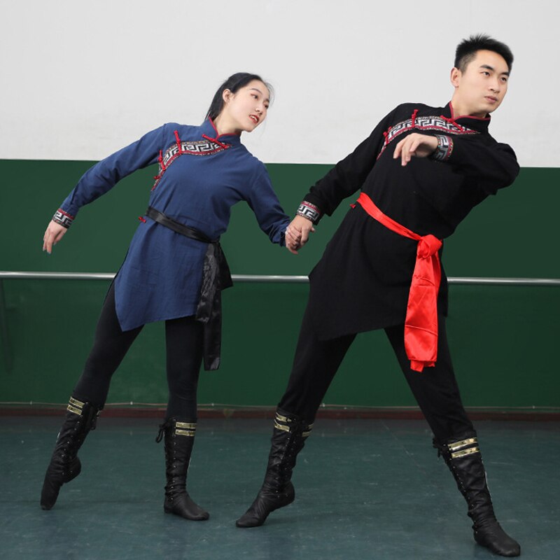 Chiński Folk kostium taneczny Unisex występ na scenie praktyka konkurs odzież 4 kolor z długim rękawem mongolski taniec odzież