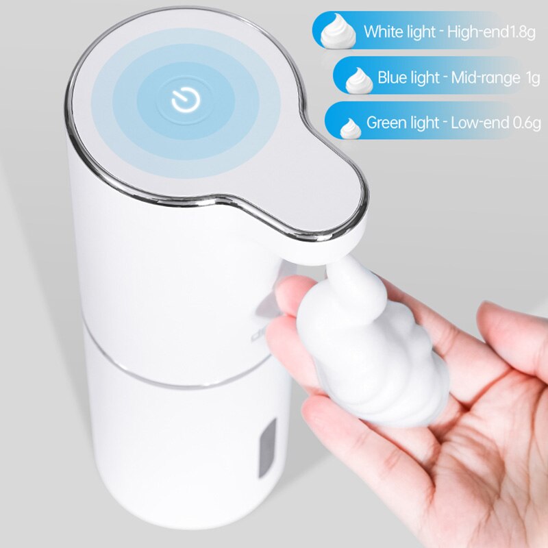 Automatisk såpeskumdispenser intelligent sansing skumrengjøringe såpebeholder oppladbar hvit baderomsvæskebeholder