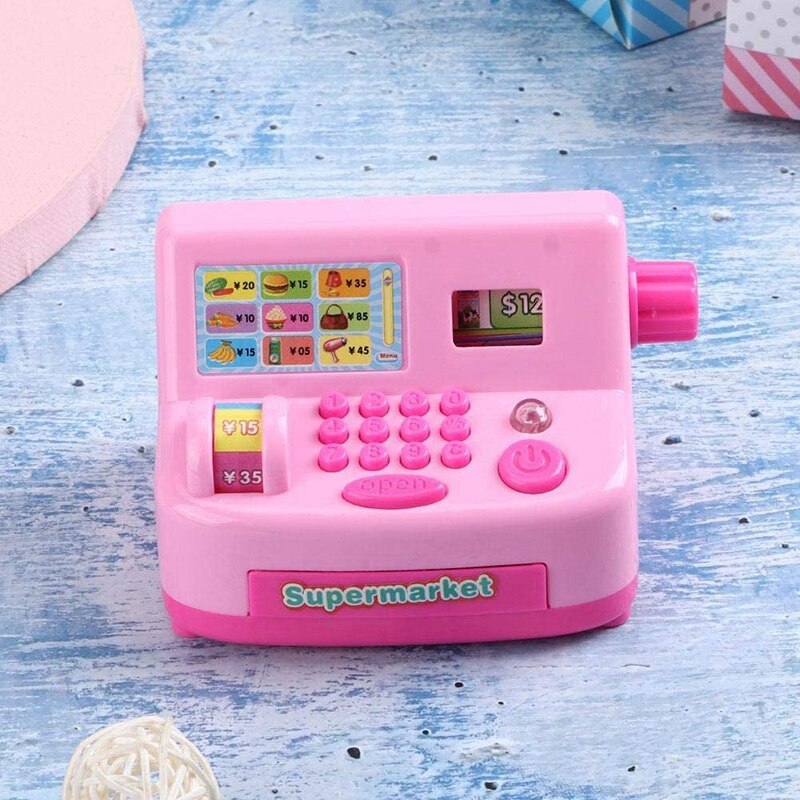 Juguete de tienda electrónica de imitación para niños, caja registradora de juguete para pequeños electrodomésticos de supermercado, juguete para contar