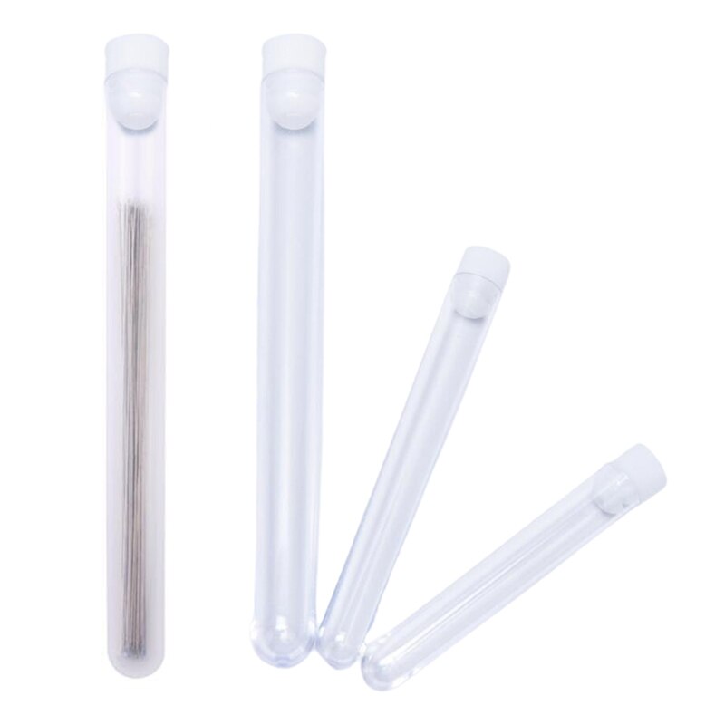 10PCS Clear Plastic Embroidery Felting Sewing Needles Container Pin Needle Storage Tubes Bottle Holder Storage Cases