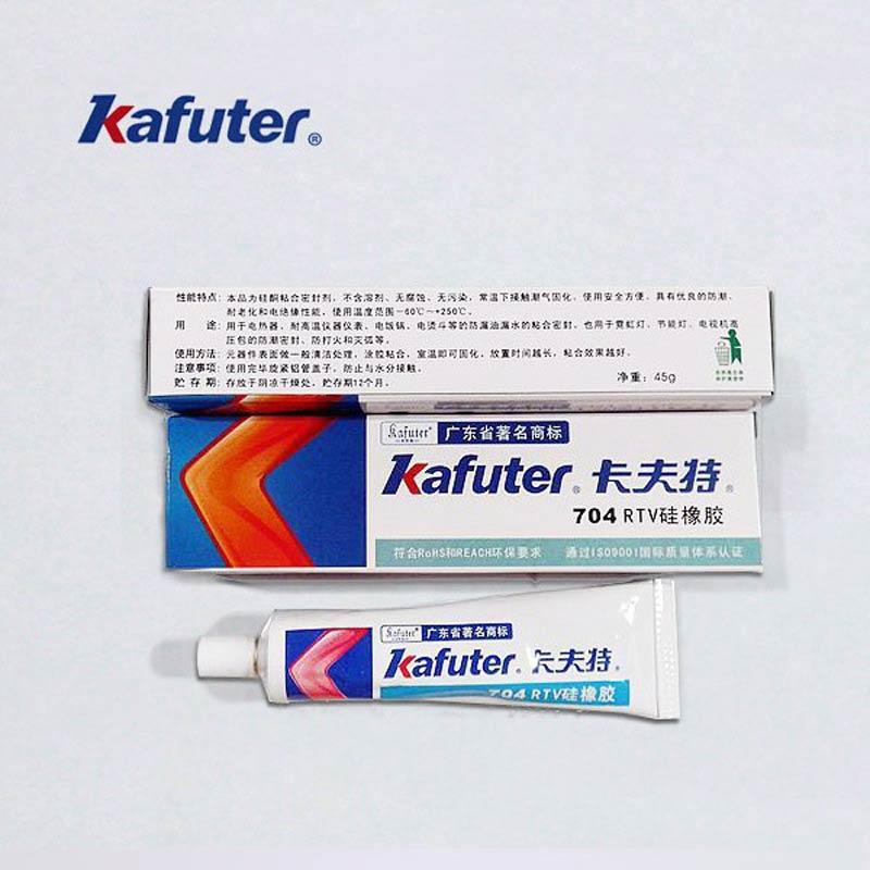 2 pcs/lot 45g Kafuter Silicone Industrial Adhesive 704 RTV Silicone Rubber White Glue
