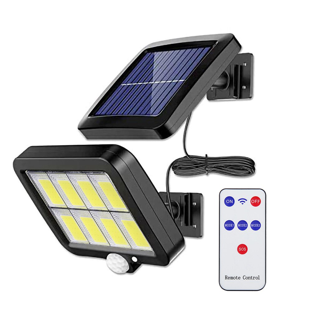 Applique murale solaire à 120led avec détecteur de mouvement, imperméable, éclairage d'urgence, idéal pour un jardin, une rue ou un sentier: 160 COB Remote