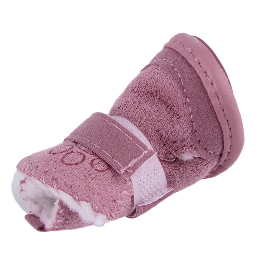 2 couleurs nouvelle chien chaussures pour animaux de compagnie bottes de neige enfant Teddy coton lin petit chien chaussures bottes de neige directe