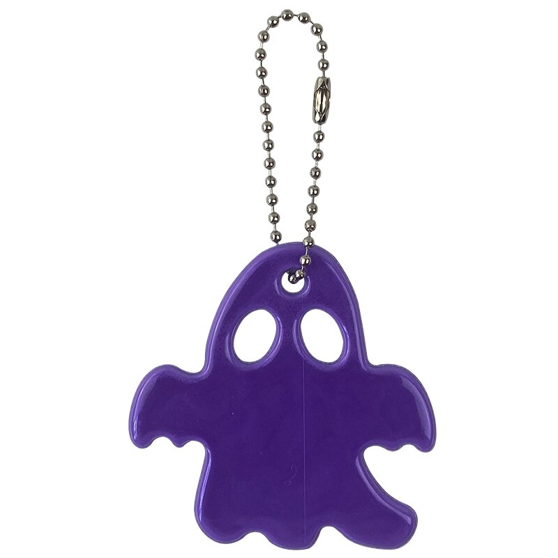 10 pcs Halloween Little Ghost Reflective Keychain Bag Pendant Accessories High Visibility Keyrings For Safety Use: 10pcs Purple