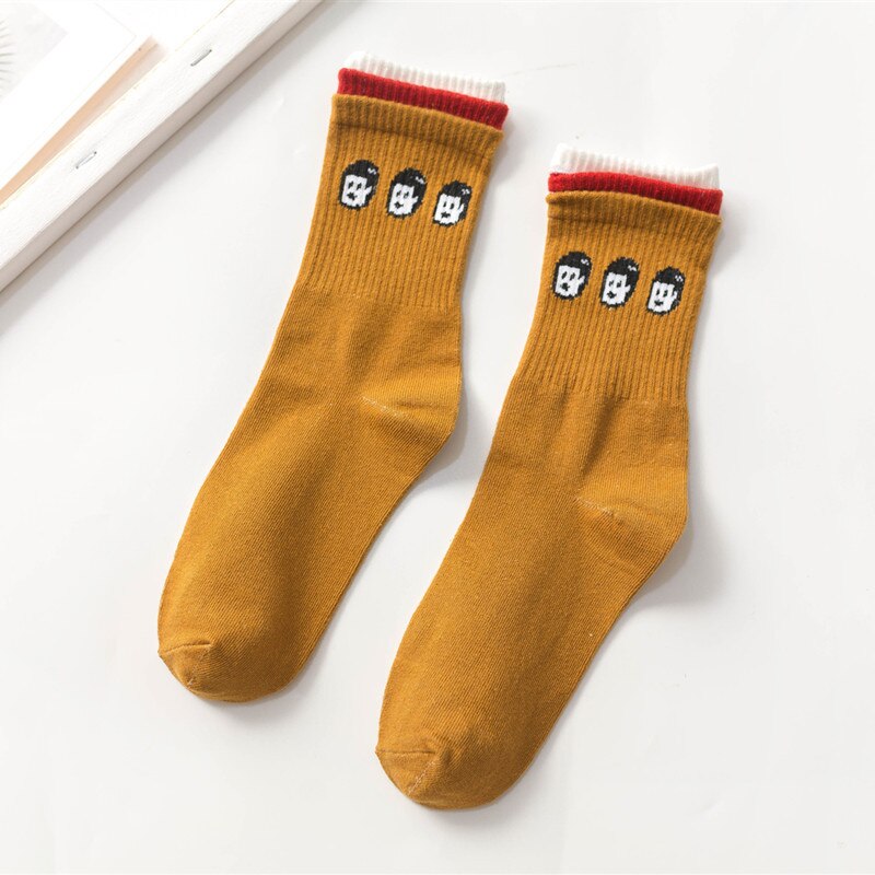 Chaussettes courtes de sport en coton pur pour hommes et femmes, chaussettes de rue respirantes et absorbantes de la sueur pour Couples: Orange