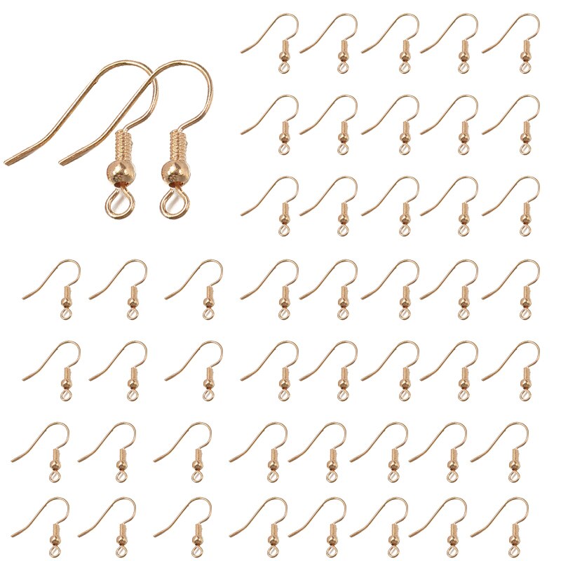 100pcs Eardrop Earring Clasps Fish Dangler Hook DIY Earring Base Findings For Jewelry Making Supplies Ear Wire: KC gold