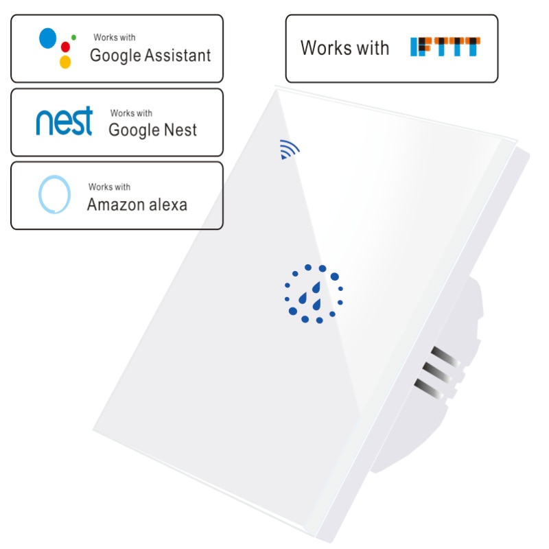UK/EU Wifi Boiler Switch Smart Touch Panel Remote Control Voice Timer Water Heater Switches with Alexa Google Home
