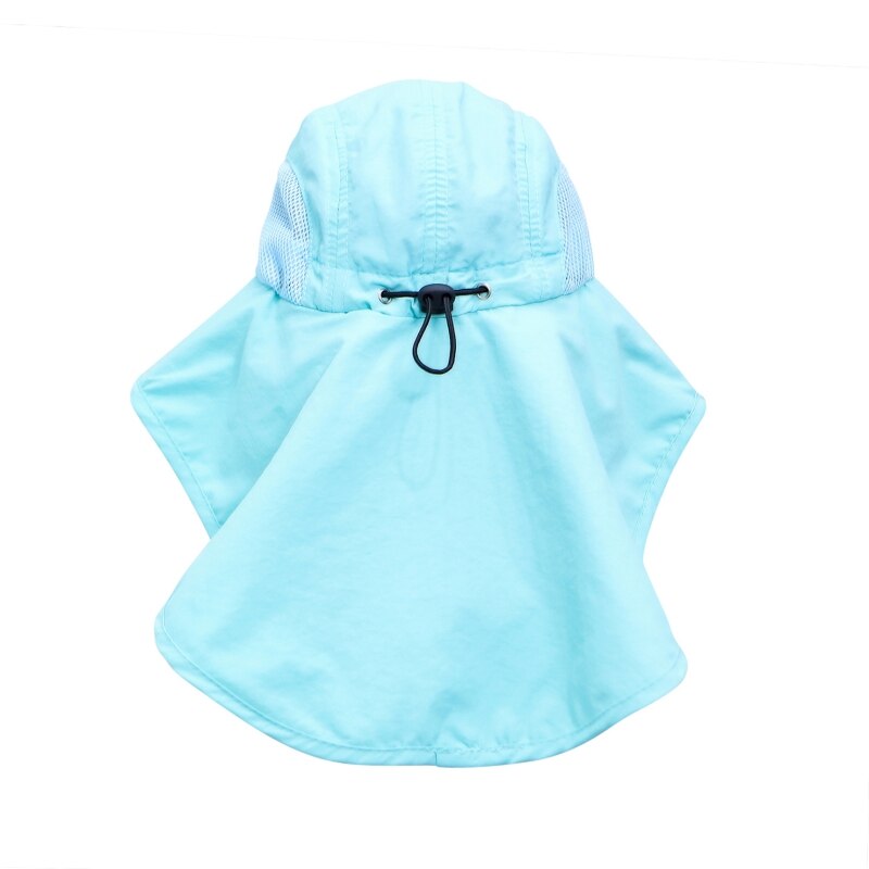 UPF 50 + cappello da suola a tesa larga cappello estivo regolabile per bambini cappellini da spiaggia da viaggio per ragazzi: cielo blu