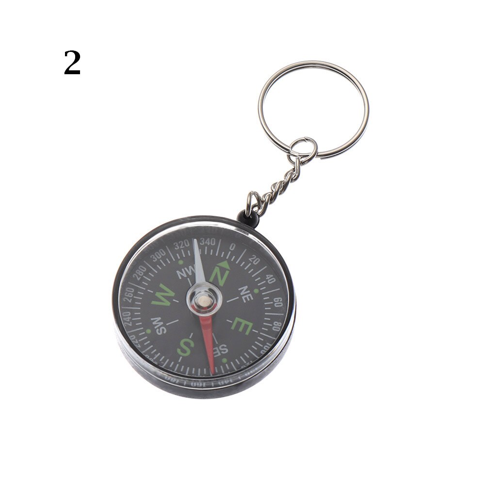 1pc mini kompas nøglering til udendørs camping vandring rejse nøglering udendørs overlevelse værktøj multifunktionelt tilbehør: 2