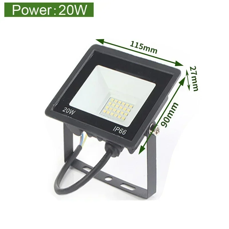 Motion Sensor LED Flood Light 50W 30W 10W AC 220V Waterproof IP65 Reflector Floodlight Lamp foco Led Exterior Spot Outdoor Light: green / 20W
