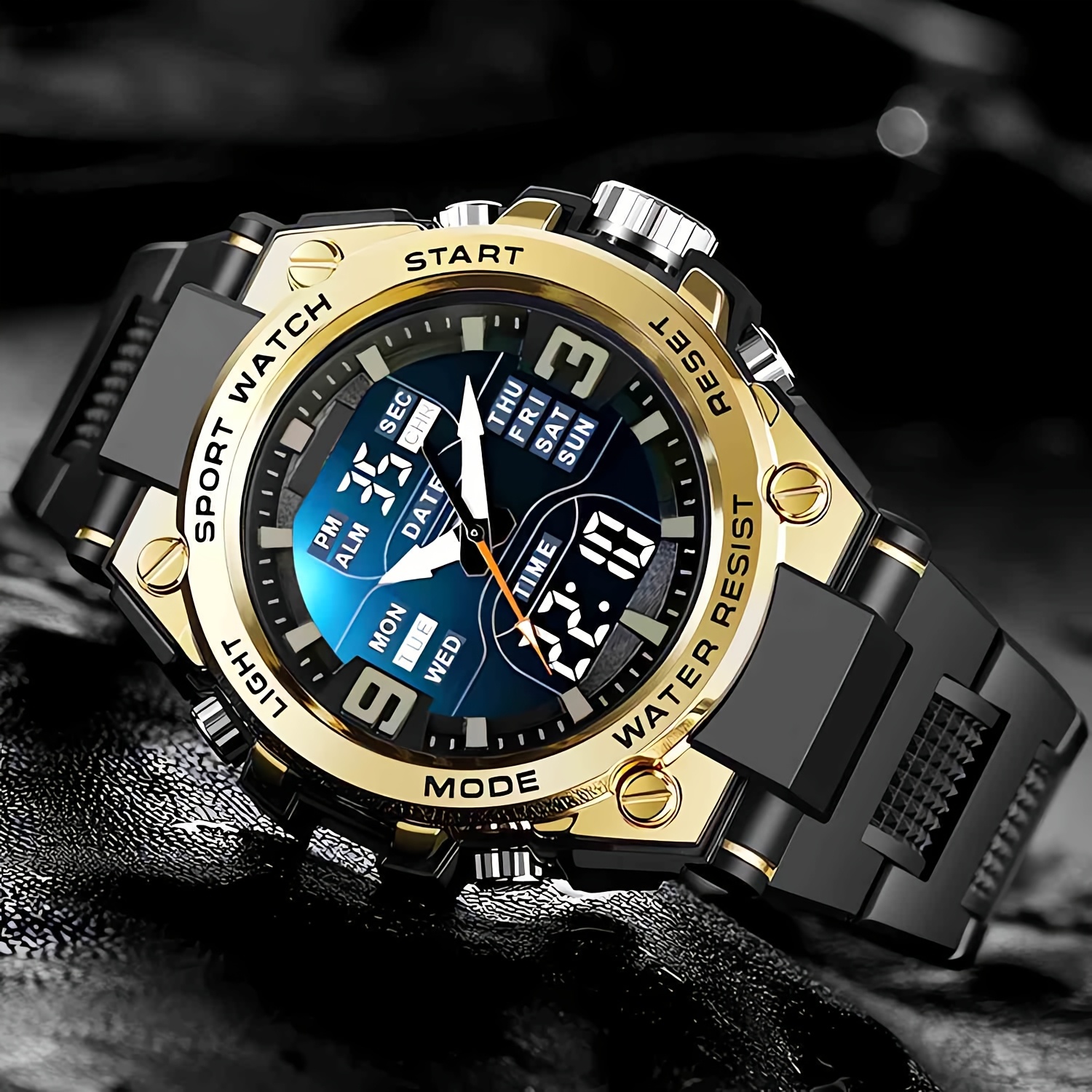 [Men's Digital Chronograph Watch] Multi-sport Chronograph Watch Men's Digital Quartz Watch With Alarm Luminous Date The Ideal Gi